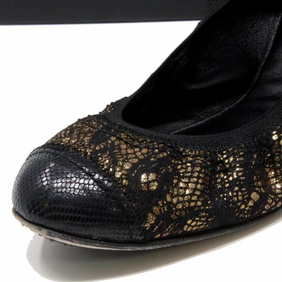 Chanel Metallic Lace Embossed 36 Espadrilles Flats CC-1021P-0004 - Picture 6 of 7